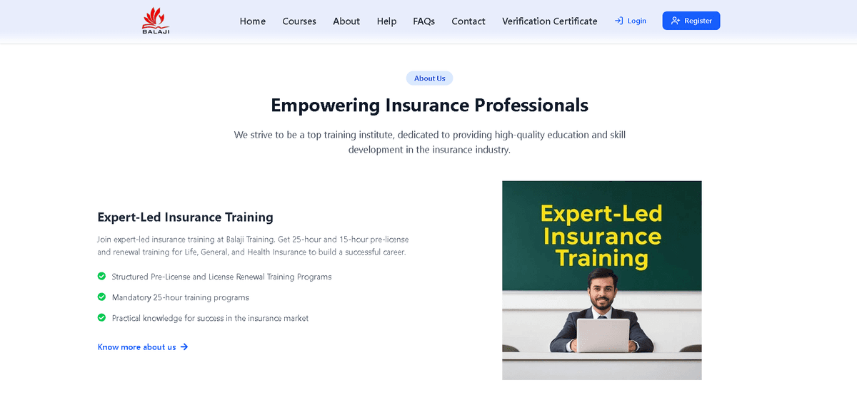 Balaji Training Portal